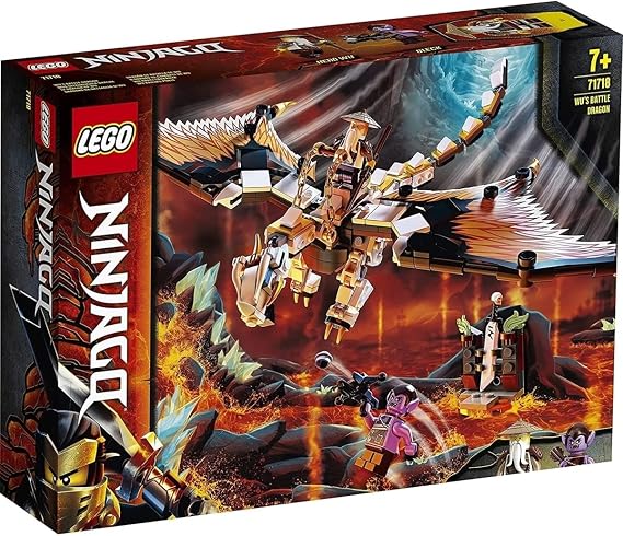 LEGO NINJAGO Wu's Battle Dragon 71718 Ninja Battle Set Building Kit Featuring Buildable Figures, New 2020 321 Pieces