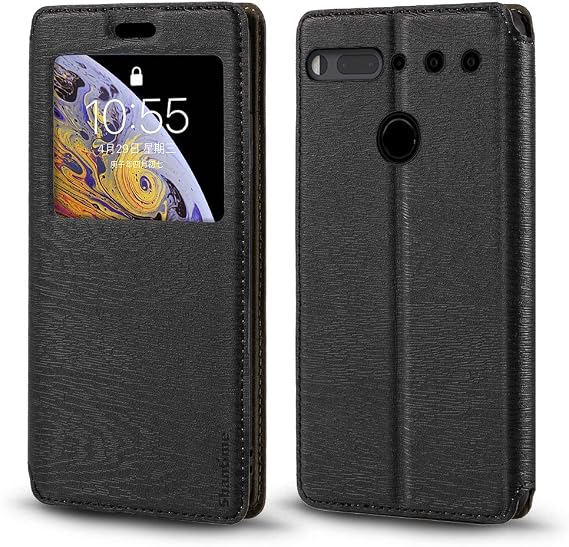 Window Leather Case for Essential Phone PH-1 - Black