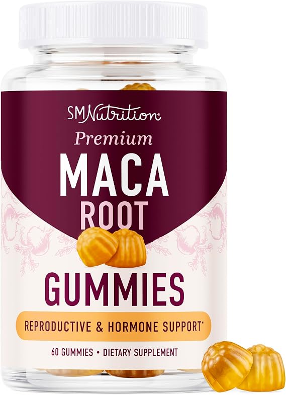 Maca Root Gummies | Drive, Performance & Energy Support | High-Concentration 4:1 Extract | Hormone Balance for Women | Passion Fruit Flavor | Vegan, Non-GMO & Third-Party Tested | 60 Maca Gummies