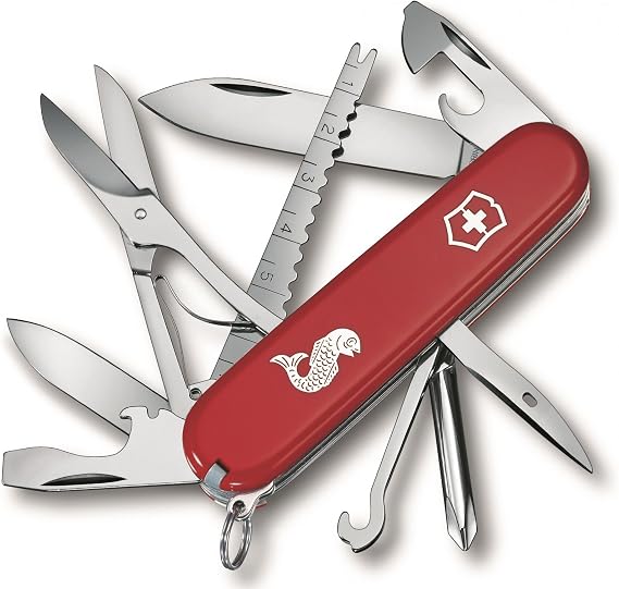 Victorinox 1.4733.72 Fisherman Red 91mm A Trusty Fishing Trip Essential in VX Red 3.6 inches