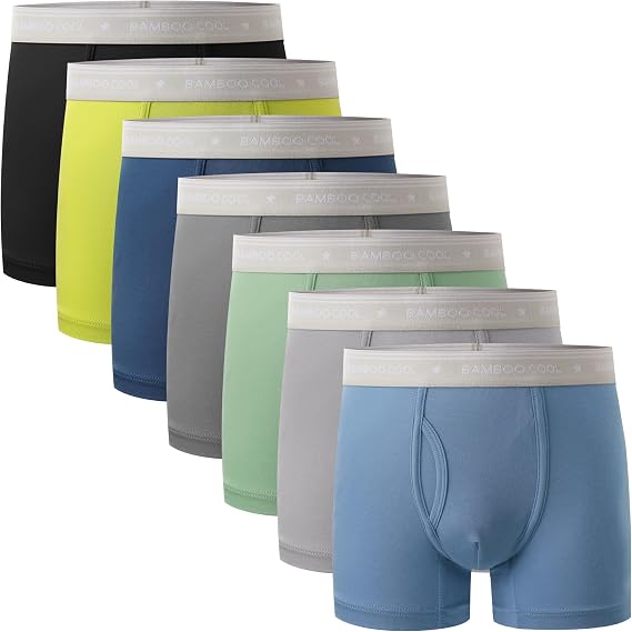 BAMBOO COOL Boys Moisture-Wicking Brethable Underewar 6-18Y 7 Pack Week Theme Ultra Soft and Lightweight Boxer Briefs