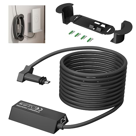 RVMARINEPAT Starlink Gen 2 Ethernet Adapter with Cable Caddy Holder Mounting Kit, Starlink Gen2 to RJ45 Adapter for V2 Actuated External Network