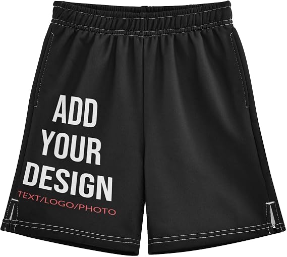 Lilac Custom Boys' Casual Shorts Kids Quick Dry Side Slit with Pockets,PersonalizedElastic Waist Summer Shorts