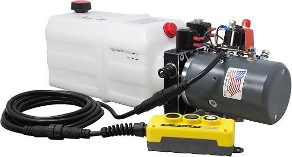 KTI Single & Double Acting 12V Hydraulic Pump - 6 Quart
