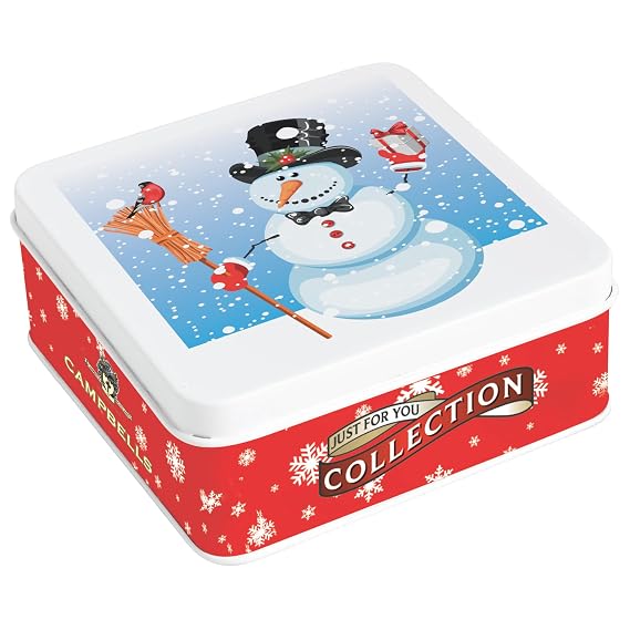 Campbells Shortbread Fingers Christmas Tin 3.2 Oz (90g) - Christmas Snowman Decorative Gift Tin, Pure Butter Scottish Shortbread Cookies from Scotland, British Holiday Biscuits & Scottish Treats