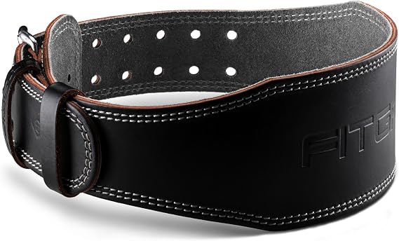 Fitgriff Classic Weight Lifting Belt (100% Leather) for Men and Women - Gym Belt for Squats, Deadlift, Back Support