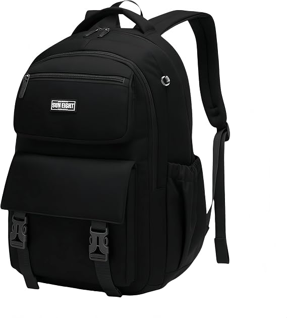 SUN EIGHT School Bag for Teens, 35L Kids Backpack for Boys & Girls(Black)