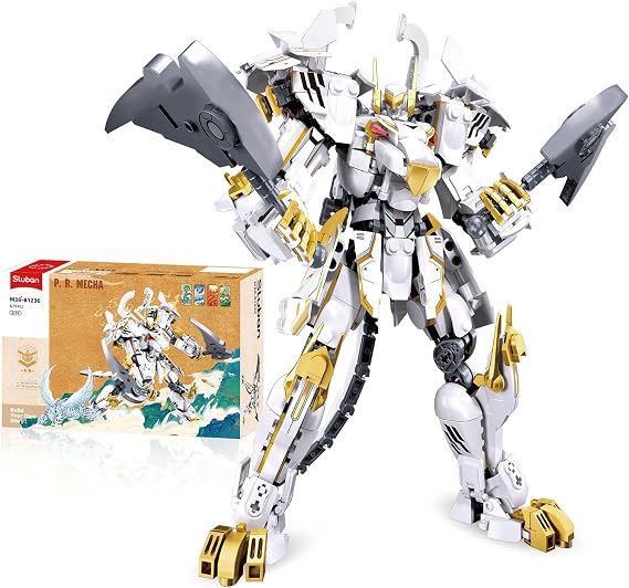 Sluban Mech Building Set, Robot Building Toys for Adults, Destroy Warrior Action Figure Building Kit, Compatible with Lego Mech Sets, 679PCS