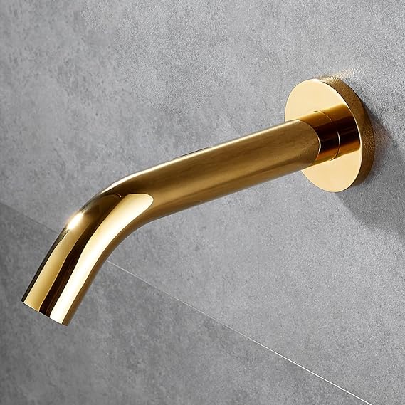 Smart Touchless Faucet, Wall Mounted Gold Automatic Sensor Tap, Convenient Touch Free Operation Bathroom Kitchen Faucet(Single Cold 1)