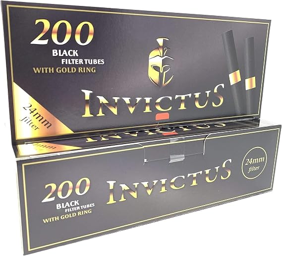 Black Empty Regular 24mm Filter Tubes with Golden Ring - 400 Tubes