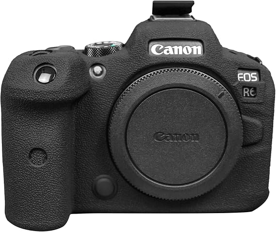 EOS R6/R6 II Case, MUZIRI KINOKOO Protective Case Compatible for Canon EOS R6/ R6 II/ R6 Mark II Camera - Soft Silicone Cover Camera Case - Black