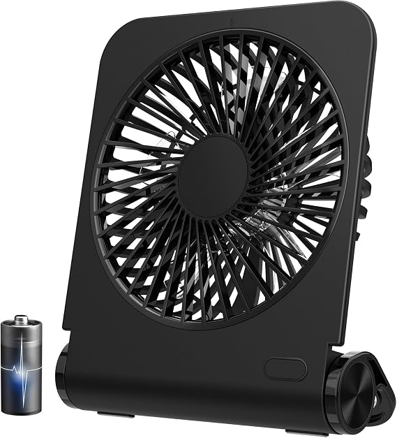 EasyAcc Small Desk Fan, Fan for Slumber Pod Rechargeable, 2000mAh Quiet Mini Desktop Fan Portable Rechargeable Fan for Cruise, Travel Office Pet Cooling Hot Flashes Travel Essentials