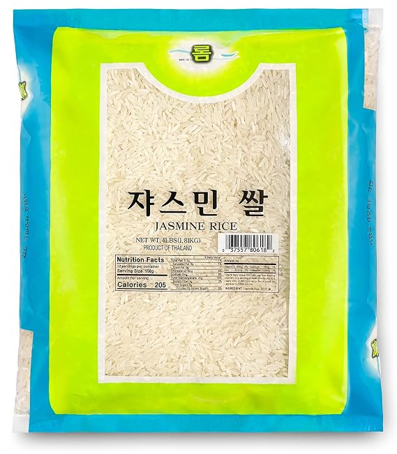 ROM AMERICA (4LB) Jasmine Rice Long Grain Aromatic Fragrant Thai White Rice - Easy and Quick Asian Cooking, Gluten Free