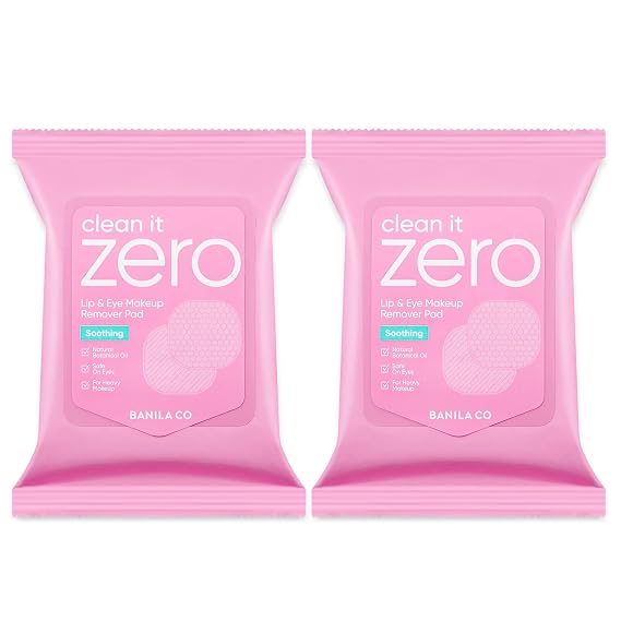 BANILA CO Clean It Zero Lip & Eye Remover Pads (30 Pads*2 Pack)