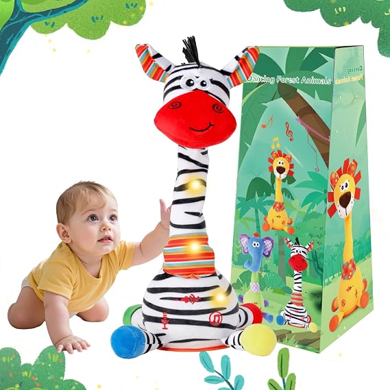 Baby Dancing Cactus - Talking, Glowing, Musical Toy for Boys & Girls, 6 to 12 Months (Zebra)