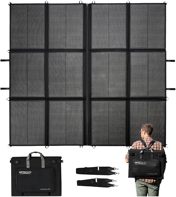 440W Portable Solar Panel, 17.2lbs Foldable SolarBag, Splits 2220W Solar Blanket, 25% High Efficiency, Lightweight Solar Panel Charger for Camping, RV, SUV, Marine, Off Grid