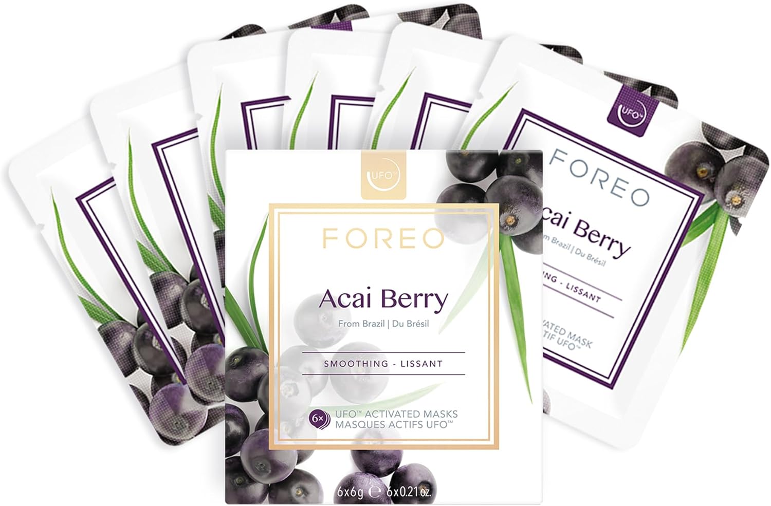 Foreo UFO™ Mask Acai Berry Smoothing 6 Pieces Active Mask 1 x 6 Pieces