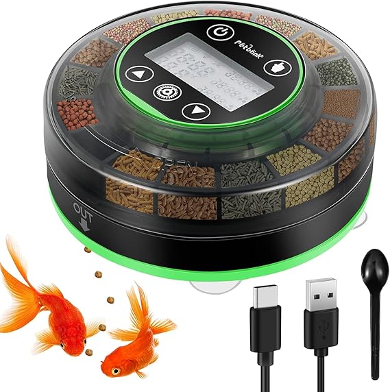 Automatic Fish Feeder for Aquarium Portion Control & Moisture-Proof