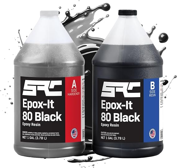 SRC Epox-It 80 Black Epoxy Resin 2 Gallon, UV & Scratch Resistant