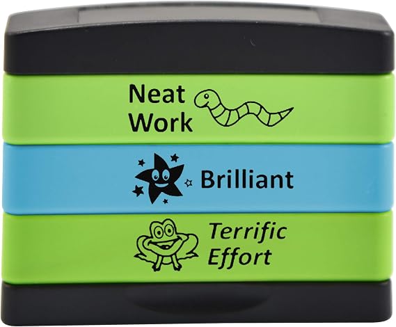 Trodat 3-in-1 Teacher Stamp For Marking Children's Schoolwork And Homework – Version 5, 44mmx13mm