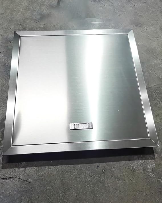 Stainless Steel Access Panel Door with Handles, Drywall Inspection Panel for Electrical Heating Network Revision, Click Fit Service Shaft Door Kit(160x160mm/6.4x6.4in)