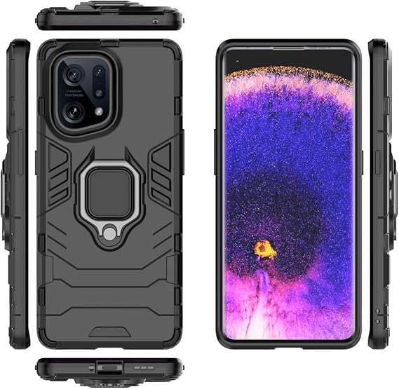 Case for Oppo Find X5 Case Cover,Magnetic Car Mount Bracket Shell Case for Oppo Find X5 PFFM10 CPH2307 Case Black