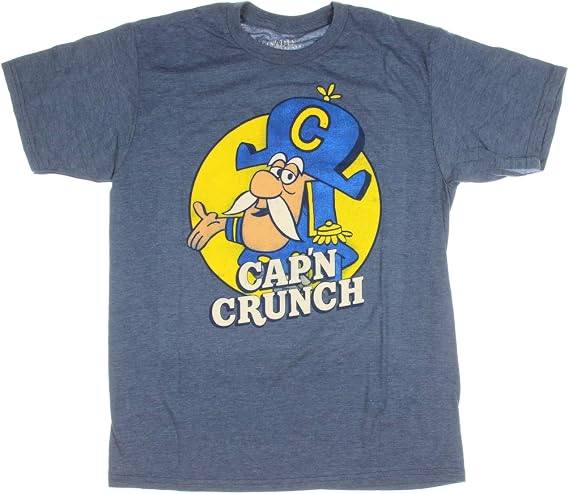 Cap'n Crunch Breakfast Cereal Original Logo Halloween Costume Funny Adult Mens Graphic T-Shirt Tee Apparel
