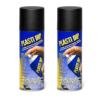 2 Pack Plasti Dip Mulit-Purpose Rubber Coating Spray Black 11oz