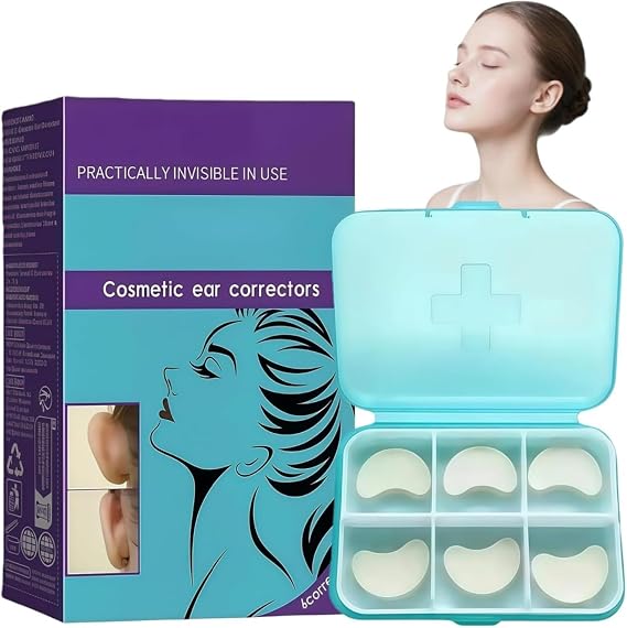 6PCS Ear Correctar Tape,Ear Stickers to Stick Ea-Rs Back,Ea-R Pinning Back Stickers,Cosmetic E-Ar Corrector,E-Ar Lobe Support Patches for Adults,Invisible&Comfortable Corr-Ector Sti-Ckers for Women