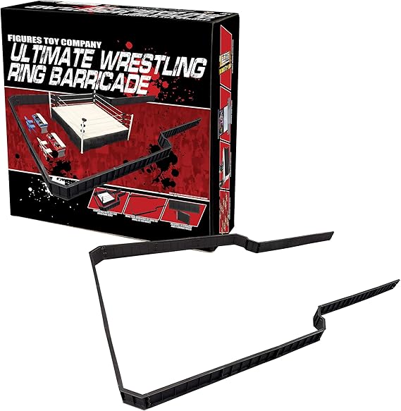 Ultimate Wrestling Ring Barricade Playset for Wrestling Action Figures | Build a Full Wrestling Figure Arena with an Adjustable 87 x 44 Inch Barricade and Entrance Pathway