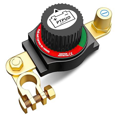 Top Post Battery Disconnect Switch, Car Battery Disconnect Switch, 12V-48V Battery Cut/Shut Off kit for Car RV Boat Truck ATV, Suitable for Negative Terminal, Flexible Installation Options
