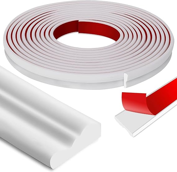 20 Ft x 1.6''/6.1Mx4CM Wall Decoration Molding Trim - Self-Adhesive 3D Chair Rail Panel Molding - Flexible DIY Wall Trim