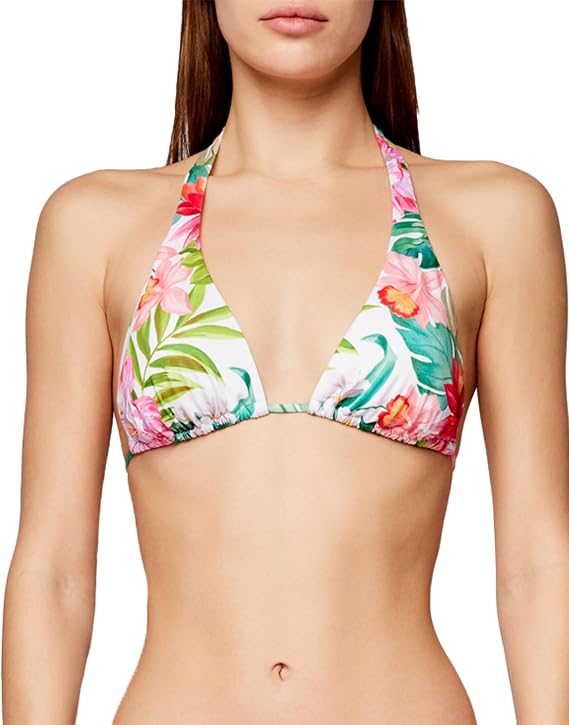 SUNDEK Triangle Bikini Top with Floral Print