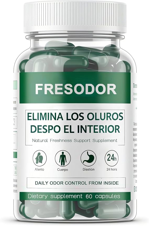 Fresodor para Mal Aliento Capsules, Internal Deodorant Capsules, Body Deodorizing Freshness Support, Chlorophyll Pills Odor Contro 60 Count