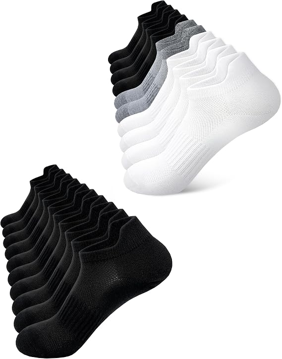 SIXDAYSOX Ankle Socks Womens Thin Breathable No Show Low Cut Cotton Socks 10 Pairs 6-9