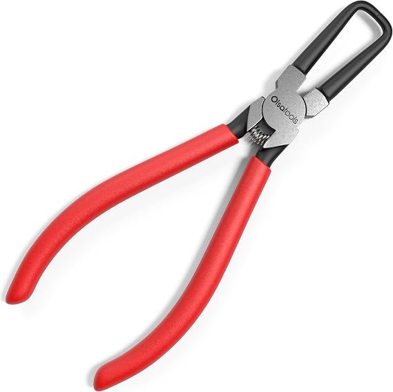 Olsa Tools Electrical Disconnect Pliers - 8 Inch Push Tab Connector Removal Tool - One Hand Locking Tab Release Pliers for Automotive Connectors - Compact Design for Tight Spaces - Part: 1817