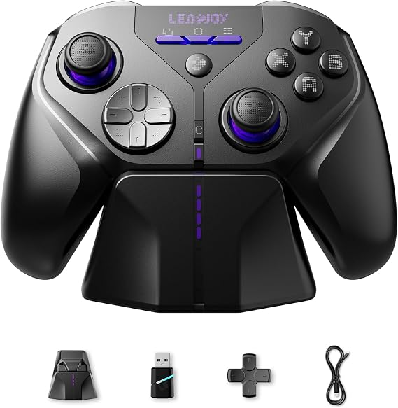 leadjoy Xeno Plus Wireless Game Controller, TMR Joysticks, Hall Effect & Tactile Dual Triggers Gaming Controller, Smart Charging Dock,1000Hz Polling Rate, for Switch/Switch 2, PC, Android & iOS