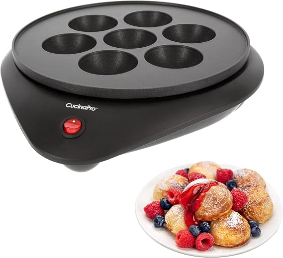 Ebelskiver Maker- Electric Non-stick Baker for Making Takoyaki, Aebleskiver | Octopus Balls, Donut Holes & Cake Pops, Unique Danish Mini Pancakes or Dessert Treat- Baking Gift for Her with Recipe Guide
