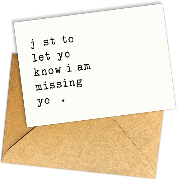 Funny Missing You Greeting Card for Couples and Loved Ones, With Envelope