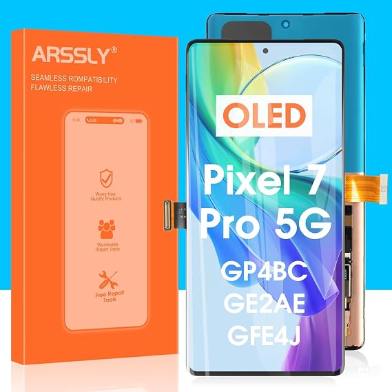 OLED for Google Pixel 7 Pro 5G Screen Replacement - for Google Pixel 7 Pro 5G LCD Display Touch Screen for Google GP4BC GE2AE LCD Digitizer Full Assembly with Repair Kits