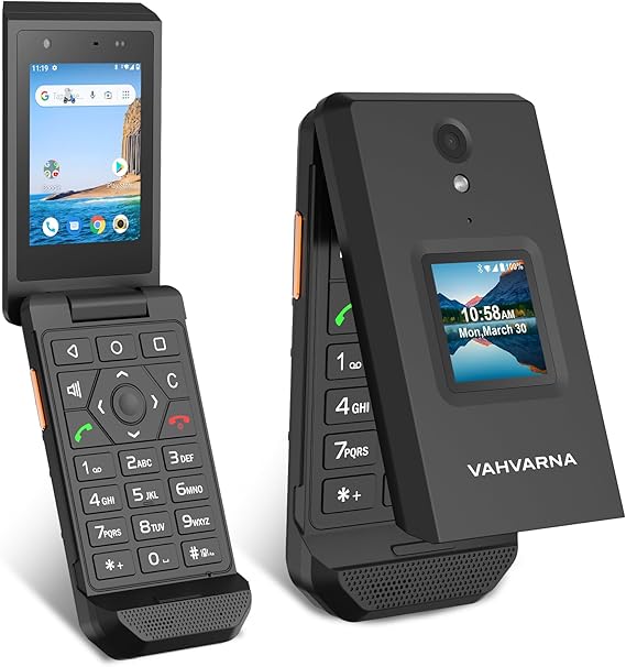 Rugged Flip Phone Unlocked, 4G LTE 2.8'' Touchscreen Smart Cell Phone Android 11, 100dB Speaker GPS MIL-STD IP68 Waterproof Dust-proof Drop-proof, T-Mobile AT&T Compatible, Global Version (Black)