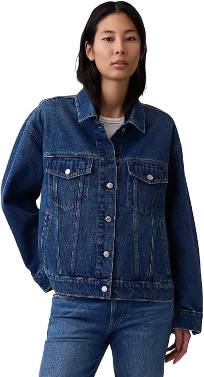 GAP womens Oversized Icon Denim Jacket