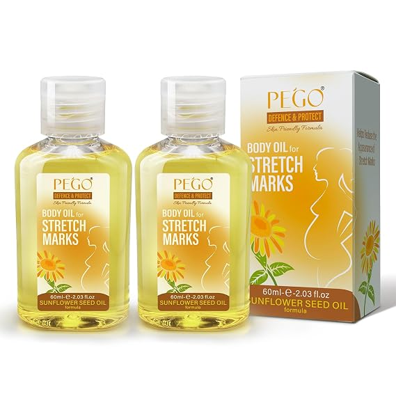 PEGO Stretch Mark Oil for Pregnancy, Prenatal & Postnatal Skin Care, 4.06oz