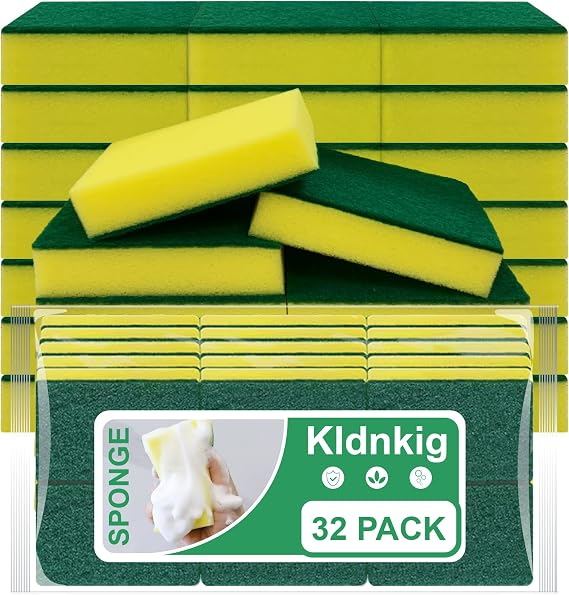 Cleaning Sponge,32 Pack Dual-Sided Dishwashing Sponge for Kitchen