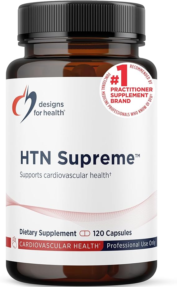 Designs for Health HTN Supreme - Cardiovascular Support with Bonito + Grape Seed Extract Supplement Designed to Help Promote Healthy Blood Pressure (120 Capsules)