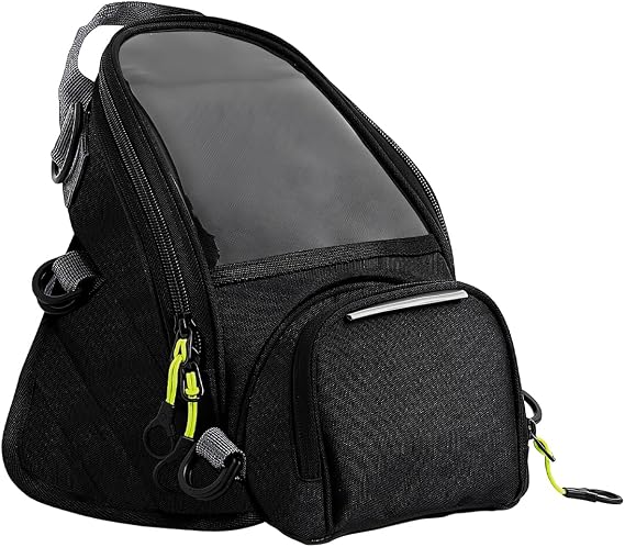 Motorcycle Tank Bag with Waterproof Touch Screen Phone Pouch, Oxford Cloth, Fits Most Motorcycles