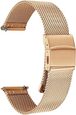 Hearkent 18mm 20mm Stainless Steel Mesh Watch Bands,Quick Release,Watch Bracelets With Folding Buckle