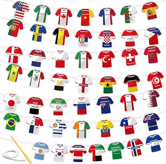 2026 World Soccer Cup Jersey Flag Bunting 49 Pcs International Country