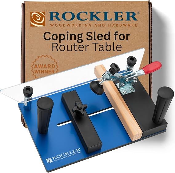 Rockler Rail Sled for Router Table w/Toggle Clamp, Fits Most Routers | Router Rail Sled Stable Routing Support Router Sled Toggle Clamp Included Fits Most Routers