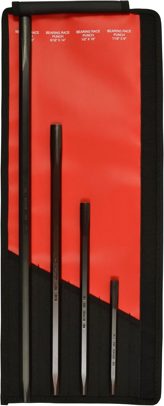 Mayhew Tools 62015 Pro Bearing Race Punch Set, 4-Piece, Black Oxide Finish